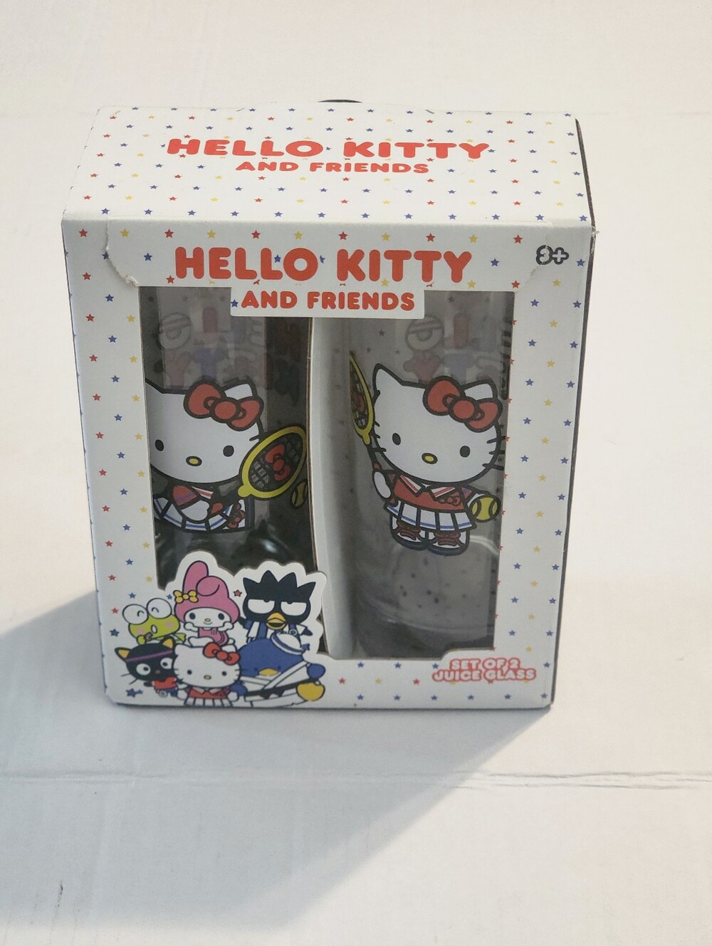 Hello Kitty Colorful Character Glass Set - White & Red Accents